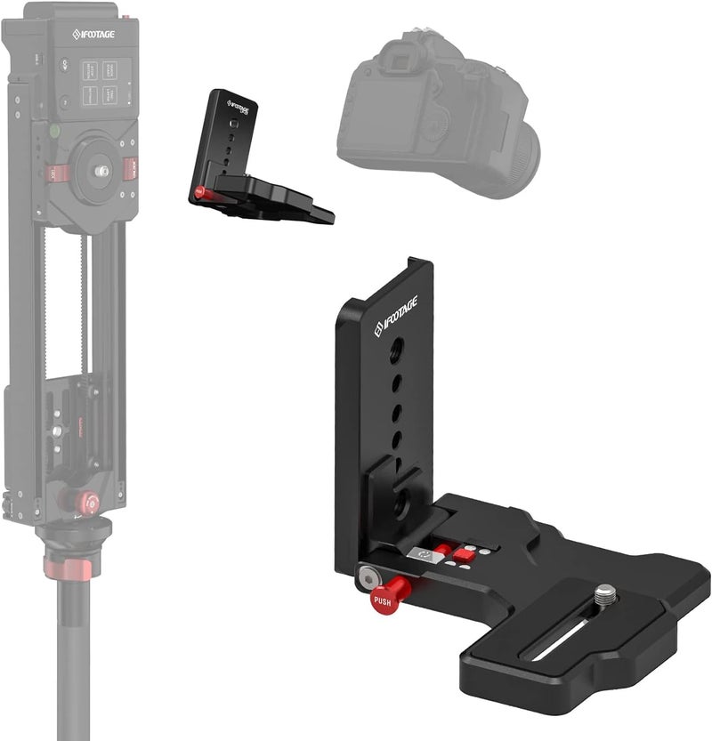 Ifootage Camera Plate for Slider Accessories,Aluminum Alloy,L Shape Quick Release Plate,Horizontal and Vertical Angle - Image 1